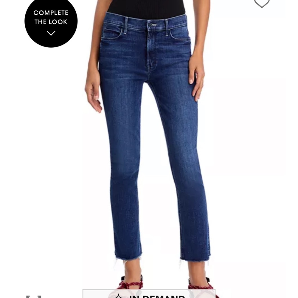 MOTHER Mid-rise dazzler ankle fray Jeans in Fancy Meeting You Here